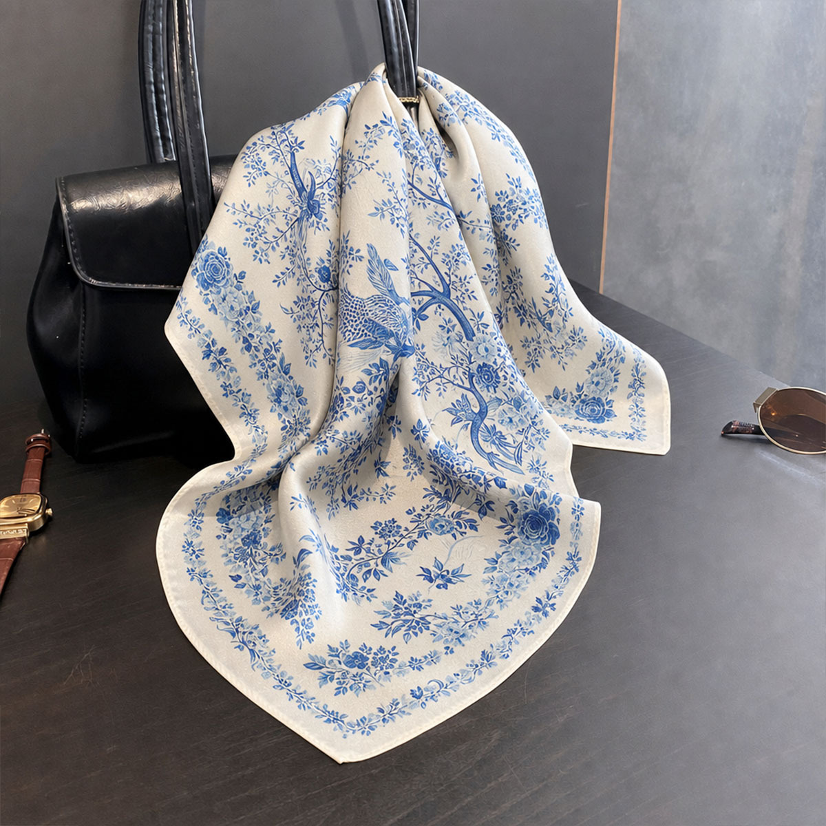 100% Real Silk Scarf Women Squ - Wrist Wraps recension och pris
