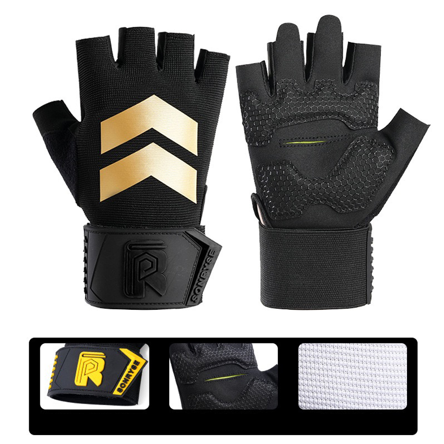 Half finger fitness gloves wit - Weightlifting Gloves recension och pris