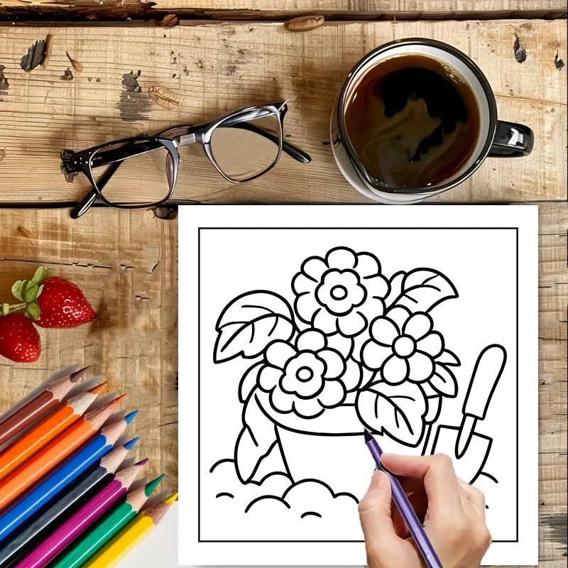 Easy Cute Flower Coloring Book - Chalk Bag recension och pris